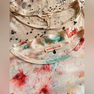 Lot of 2 Rebecca Taylor linen blouses – size Small Short Sleeve